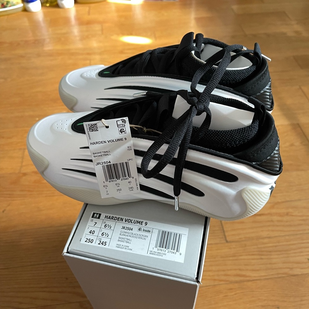 Adidas Harden Volume 9 Black and White Sneakers